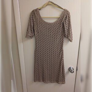 Banana Republic Heritage - Gold Crochet Lace Overlay Dress